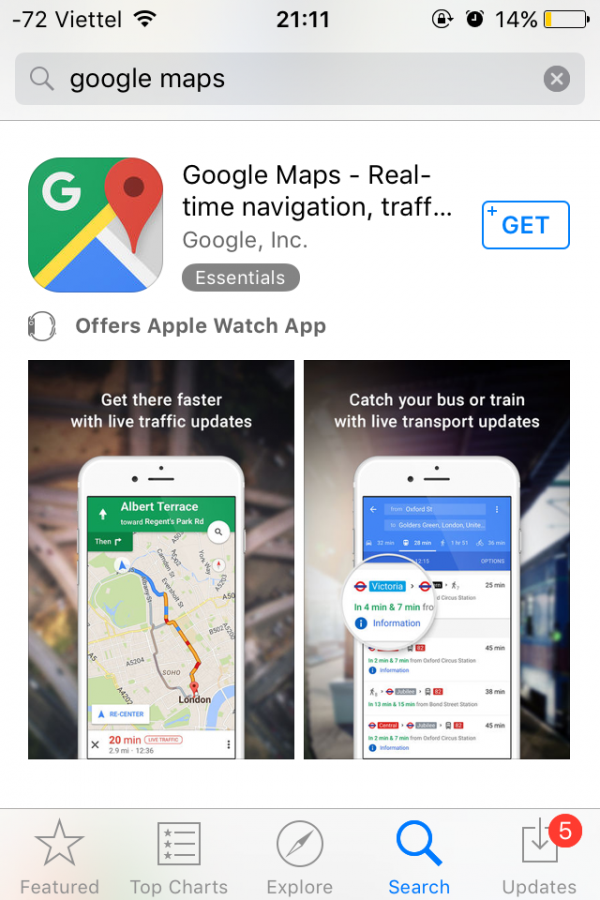 Người dùng Việt không còn phải... làm đủ trò mới dùng được Google Maps trên iPhone
