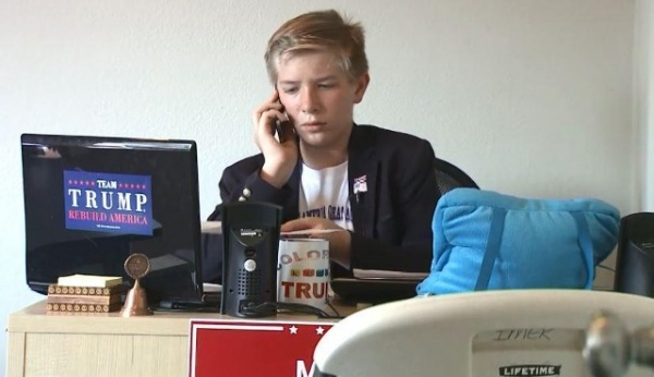 Cậu bé 12 tuổi tham gia điều hành văn phòng tranh cử của tỷ phú Trump