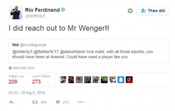 Fan MU nổi giận vì phát ngôn của Rio Ferdinand