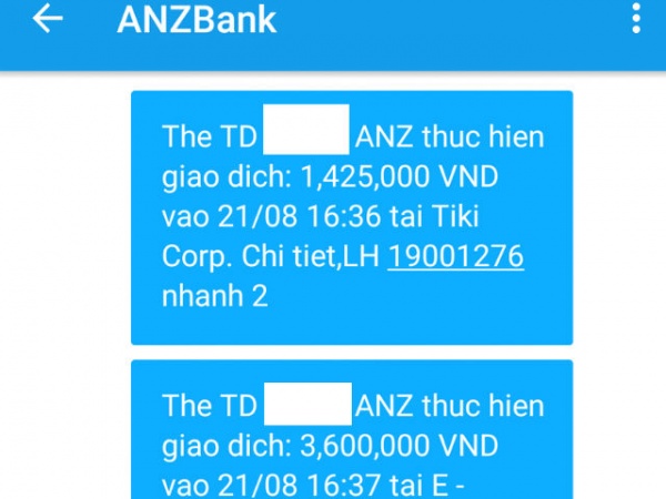 Chủ thẻ ANZ bị “bốc hơi” hàng chục triệu đồng trong tài khoản