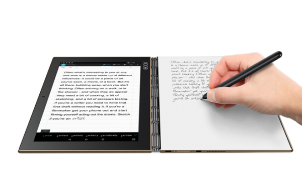 Lenovo Yoga Book có màn hình biến thành bàn phím, bảng vẽ