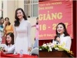 Hoa hậu Bản sắc Việt Thu Ngân đẹp tinh khôi về thăm trường cũ