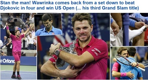 CK US Open: Hạ Djokovic, thế giới ngả mũ trước Wawrinka