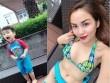 Mặc biniki khoe thân hình mướt mát, Diễm Hương được con trai 20 tháng tuổi khen "đẹp"
