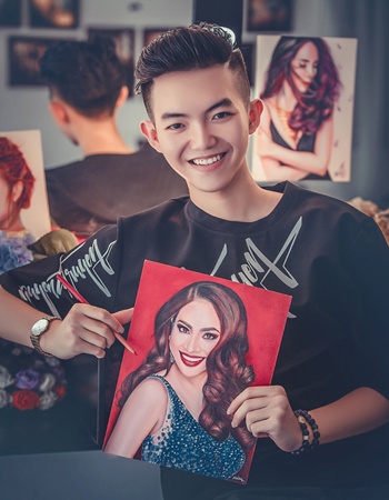 Chàng trai 16 tuổi chuyên vẽ chân dung sao Việt