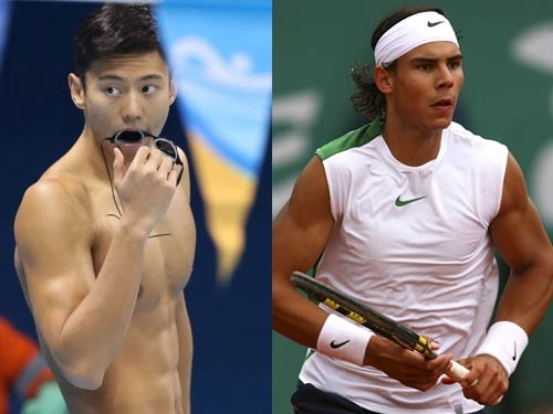 Thú vị: Nadal đọ tài bi-a với “hot-boy” bơi lội