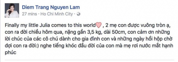 Sao nữ Việt “tấp nập” đón con gái đầu lòng