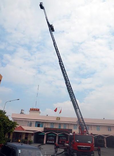 Bình Dương có xe thang chữa cháy hiện đại nhất Việt Nam
