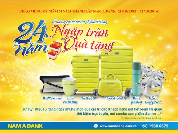 "Mưa" quà tặng nhân kỷ niệm 24 năm thành lập Nam A Bank