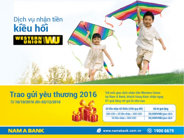 Nam A Bank cùng Western Union "trao gửi yêu thương" cho khách hàng
