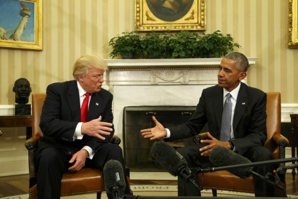 Ông Donald Trump lần đầu tới Nhà Trắng gặp Tổng thống Obama