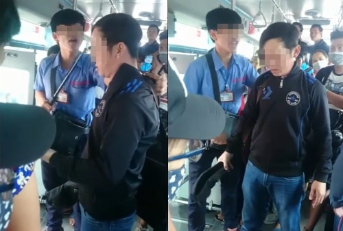 Đám đông lục soát người nghi móc túi trên xe buýt Sài Gòn