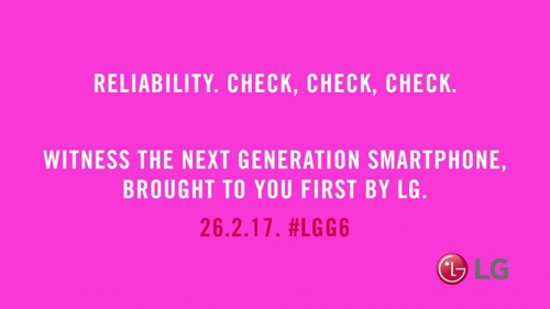 LG tung ảnh G6, ra mắt ngày 26/2