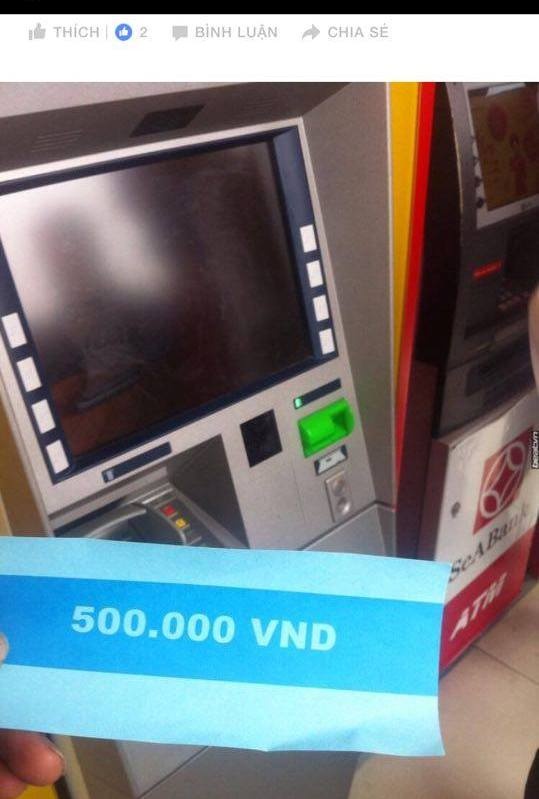 Chuyện lạ ở HN: Ra cây ATM rút tiền, nhận được tờ giấy in chữ 500 nghìn đồng
