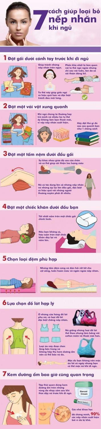 7 cách giúp loại bỏ nếp nhăn khi ngủ