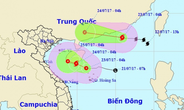 Bão số 3 hướng vào Trung Quốc, áp thấp nhiệt đới khả năng mạnh lên thành bão
