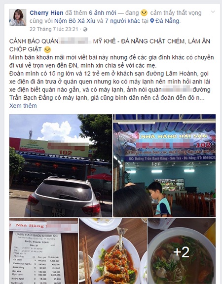 "Nhà hàng Đà Nẵng bán ba con cá chim giá 1,8 triệu đồng" gây tranh cãi