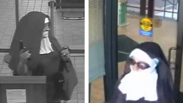 Hai “nữ tu” cầm súng lao vào cướp ngân hàng