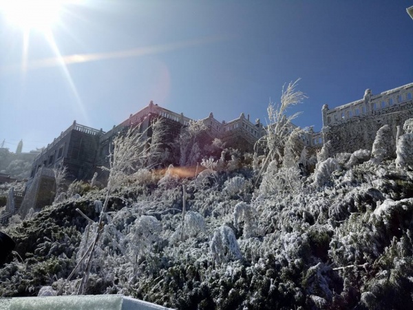 Sau Fansipan, sương muối trắng xóa xuất hiện ở Sa Pa