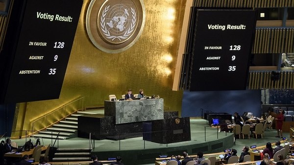 128 quốc gia bỏ phiếu chống lại Mỹ về vấn đề Jerusalem