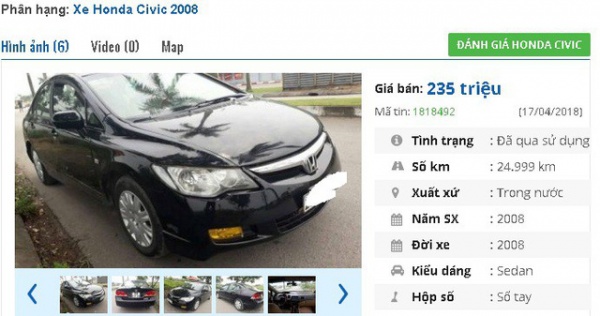 Những chiếc ô tô Honda cũ này đang rao bán tầm giá 200 triệu đồng tại Việt Nam