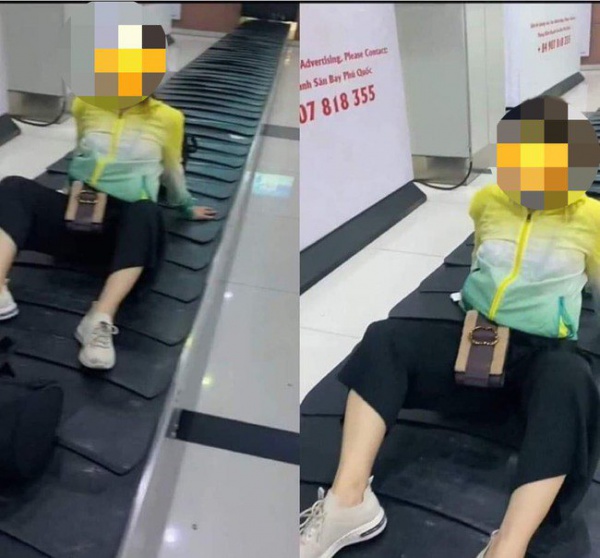 Xác minh vụ cô gái ngồi phản cảm trên băng chuyền hành lý sân bay