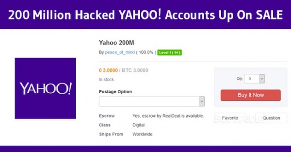 Hacker rao bán 200 triệu tài khoản Yahoo trên "chợ đen"