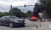 Lamborghini Huracan cháy ngùn ngụt sau tai nạn