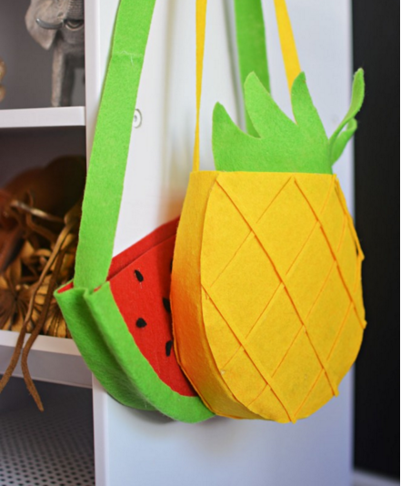 Cách làm túi xách bằng vải nỉ hình hoa quả tặng bé diện chơi