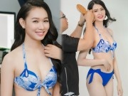 Hé lộ clip hậu trường bikini nóng bỏng của Hoa hậu VN