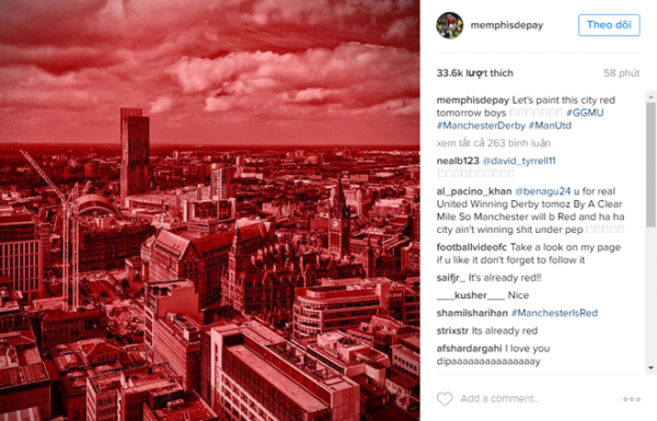Chưa đá, Memphis Depay đã nhuộm đỏ thành Manchester