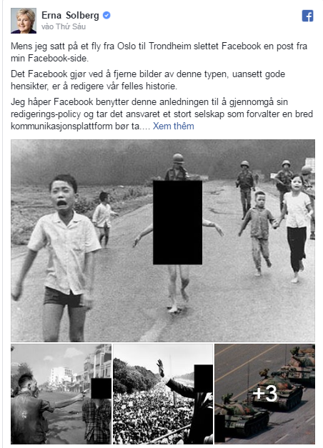 Facebook ngừng chặn bức ảnh "Em bé Napalm", công nhận giá trị lịch sử