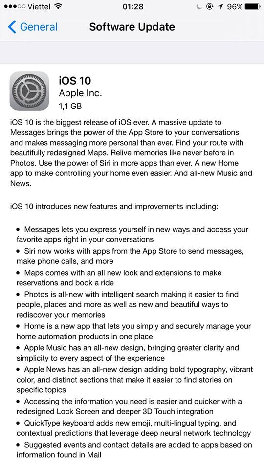 iOS 10 chính thức tại Việt Nam, rất nhiều tính năng mới