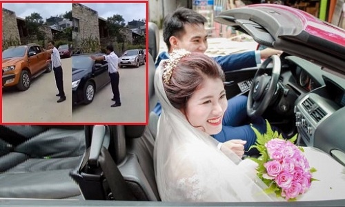 Thiếu gia lái mui trần dẫn trăm ôtô hạng sang đi rước dâu