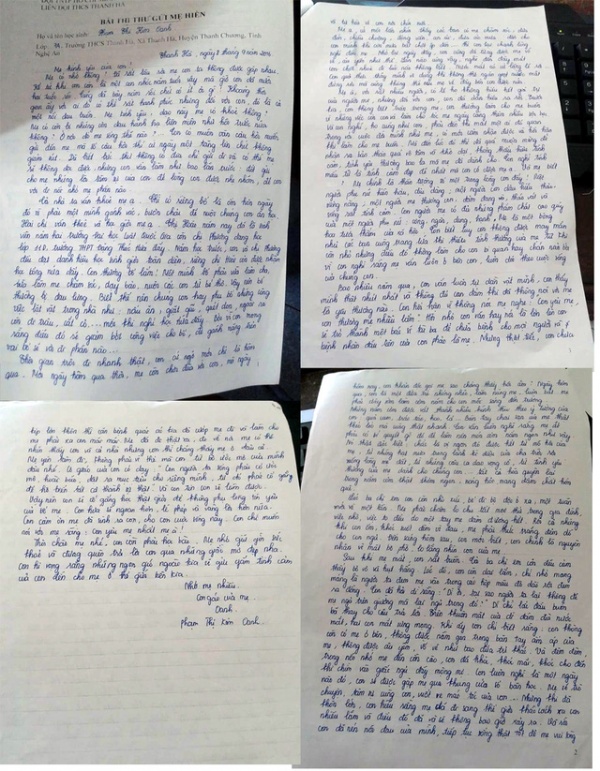 Nghẹn ngào bức thư gửi mẹ đã mất của nữ sinh lớp 7