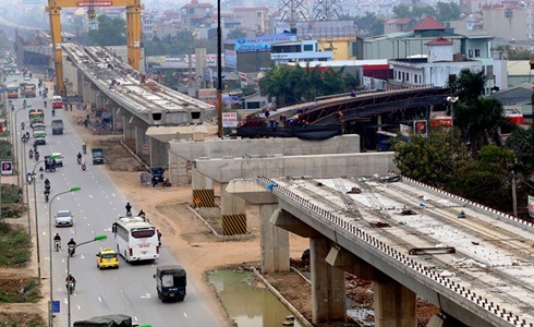 Dự án đường sắt Cát Linh - Hà Đông lùi thời gian vận hành đến cuối 2017