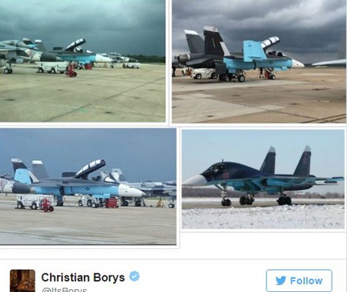 Tiêm kích Mỹ sơn màu giống máy bay Nga ở Syria gây tranh cãi