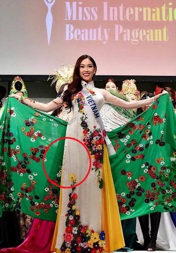 Người đẹp Việt mặc áo dài "nhăn nhúm, quê mùa" thi Hoa hậu Quốc tế