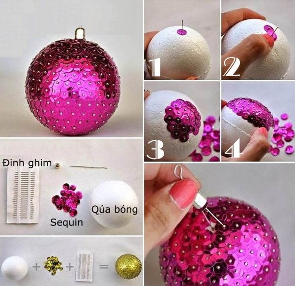 Học ngay 5 cách làm quả cầu Noel để trang trí cây thông