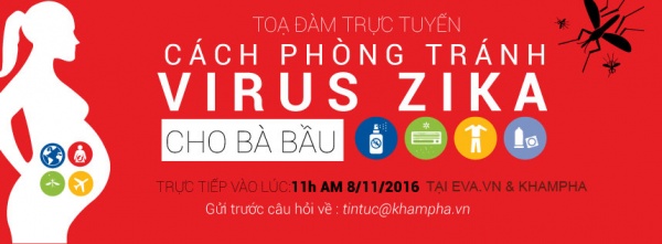 11h ngày 08/11, Tọa đàm trực tuyến Cách phòng tránh virus Zika cho bà bầu