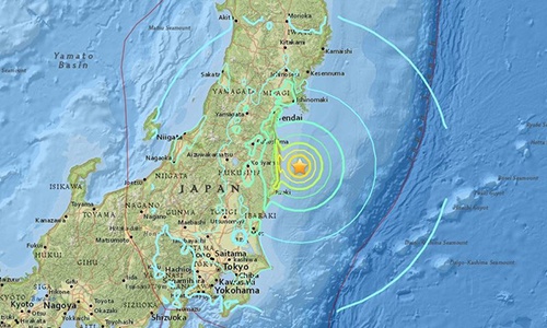 Động đất 7,3 độ Richter, gây sóng thần ở Nhật Bản
