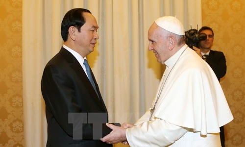 Chủ tịch nước Trần Đại Quang hội kiến Giáo hoàng