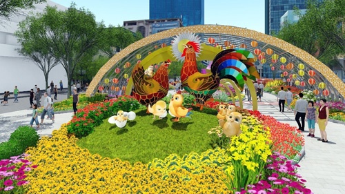 Đàn gà "khủng" sắp xuất hiện trên đường hoa Nguyễn Huệ