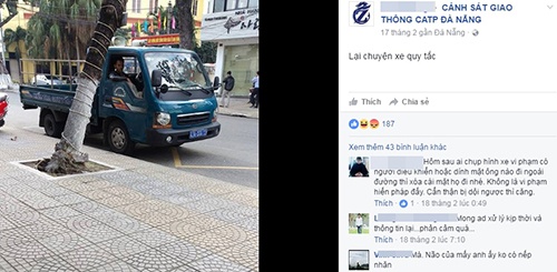 Dân gửi ảnh qua Facebook, Đà Nẵng phạt tài xế xe biển xanh