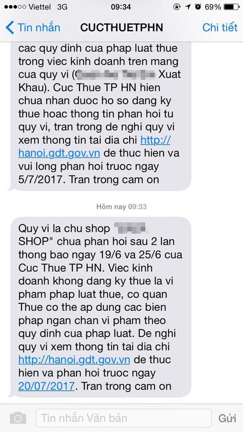 Chủ shop online Hà Nội kê khai thuế vì lo bị đóng tài khoản