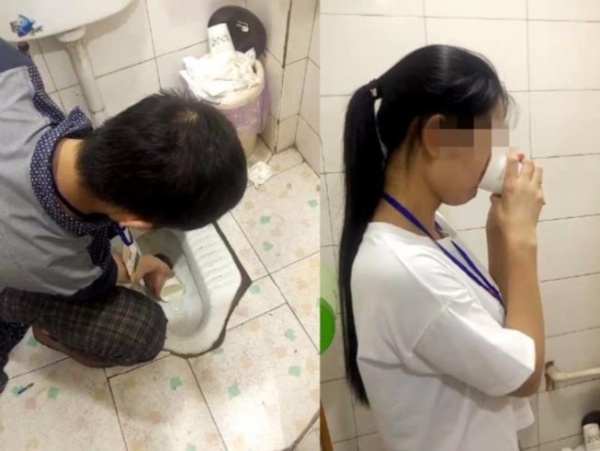 Công ty ở Trung Quốc phạt nhân viên uống nước toilet