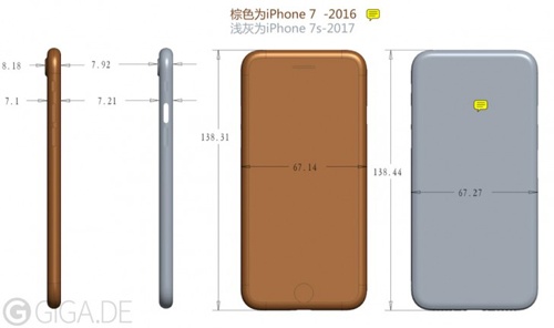 iPhone 7s dùng kính ốp lưng, dày hơn iPhone 7