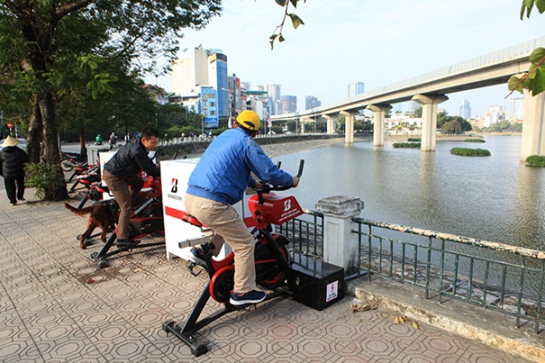 HN: Xe đạp lọc nước mới lắp bên hồ đã bị “trộm” viếng thăm