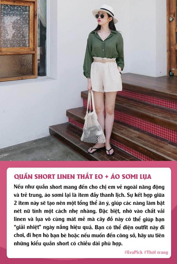 Eva Pick: 9 cách diện quần short "kéo chân", mặc đi làm hay đi chơi vừa đẹp vừa mát