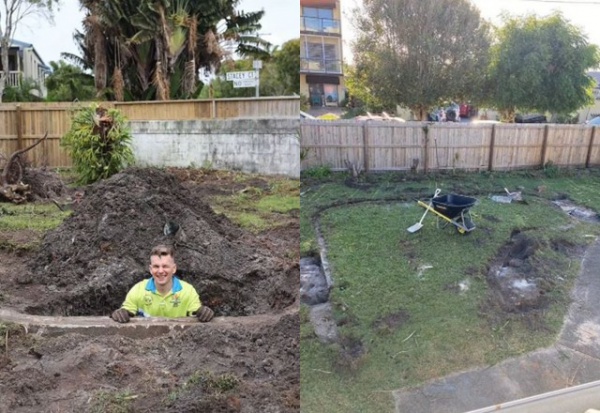 Đang cải tạo khu vườn sau nhà, chàng trai ngỡ ngàng khi đào lớp đất lên